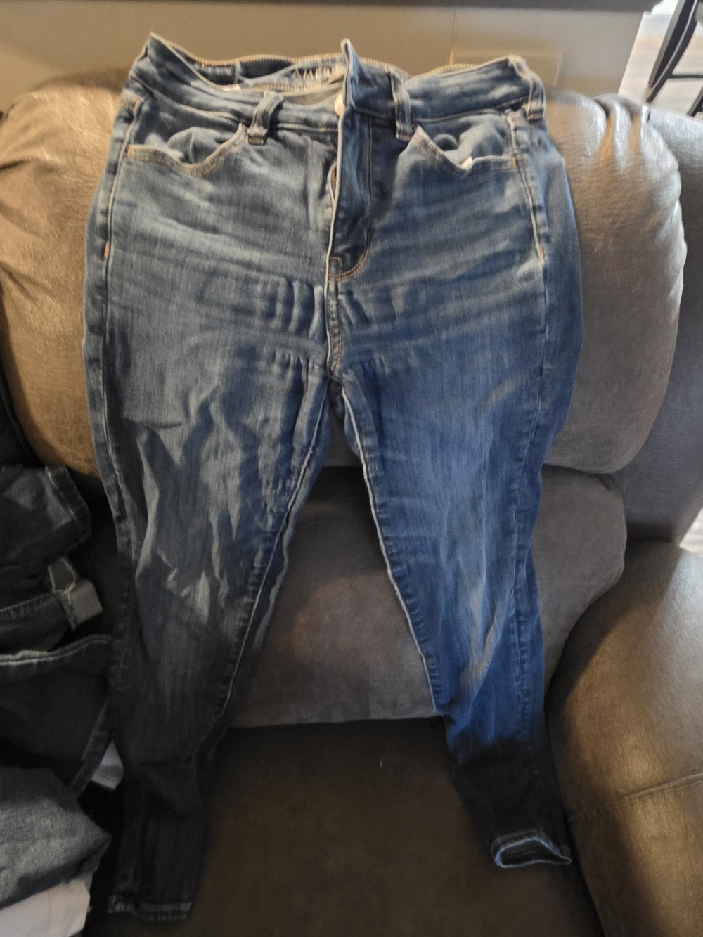 American Eagle Outfitters Women's Dark Blue Stretch Jeggings